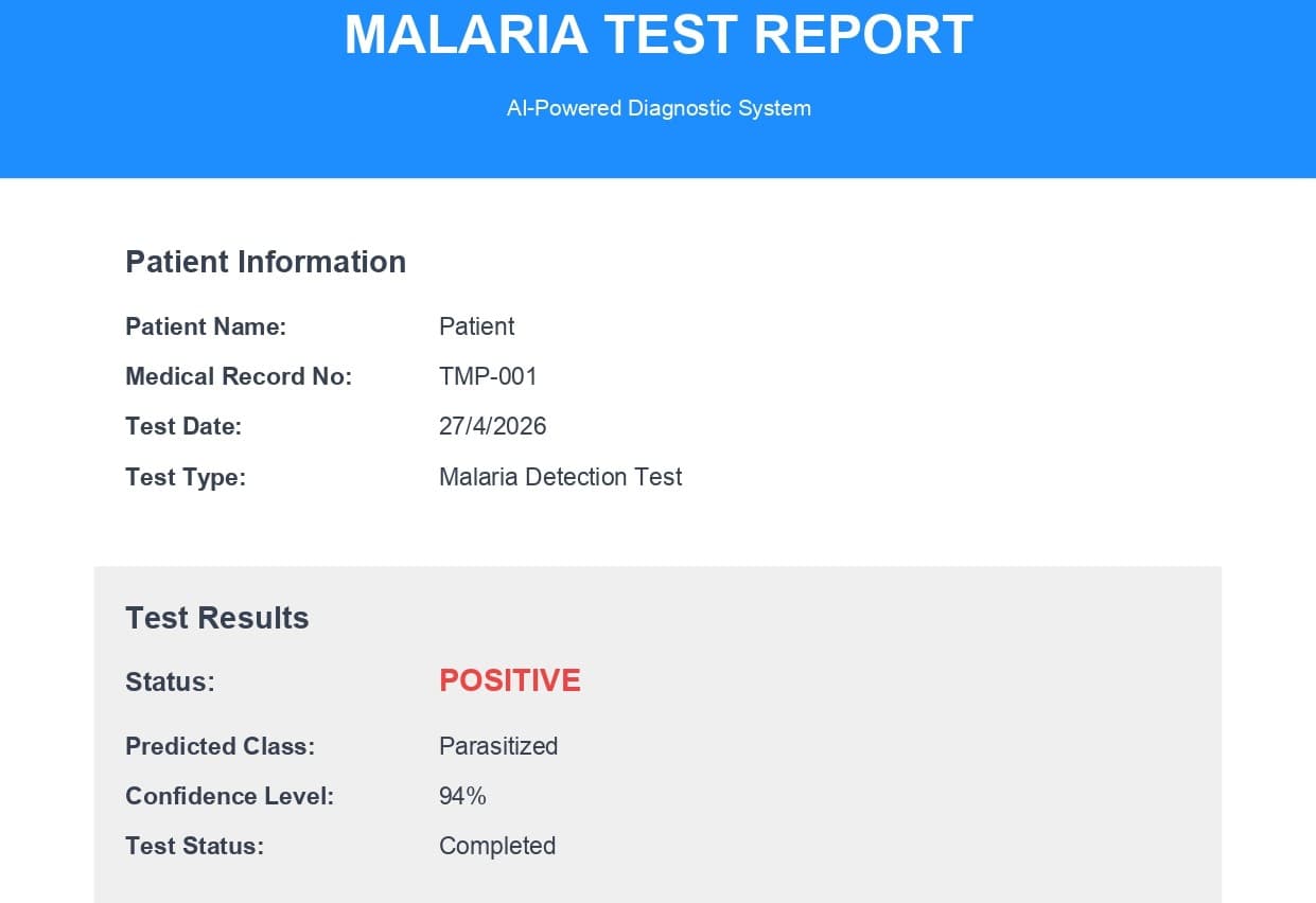 Malaria Detection System alternative view